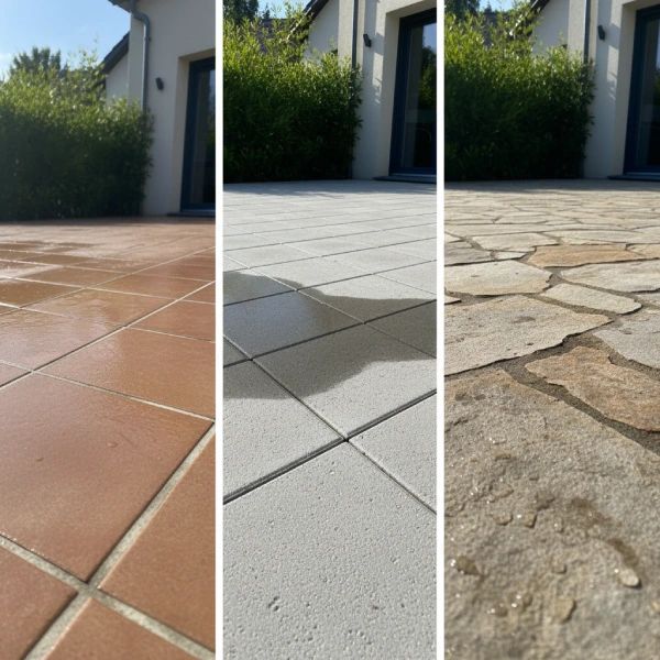 Nettoyage d'une terrasse en dallage en Vendée